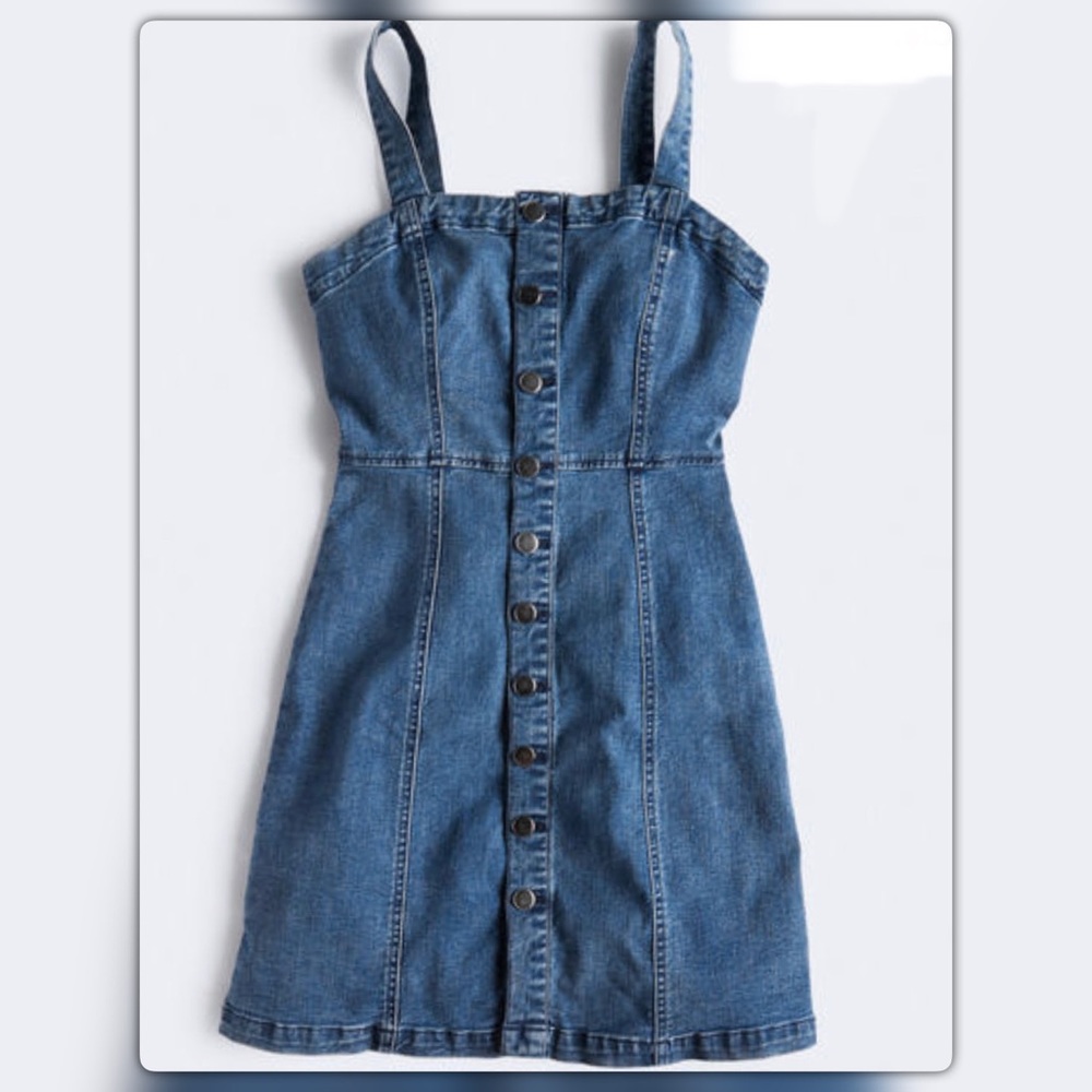 Aeropostale Blue Denim Button-Front Mini Dress